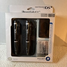 NEW PowerA Nintendo DS Essentials Kit Black 8 Items Sealed Case Stylus Pens