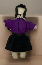 AMISH BLESSINGS Doll Cloth Girl Purple Apron & Bonnet 4.75"