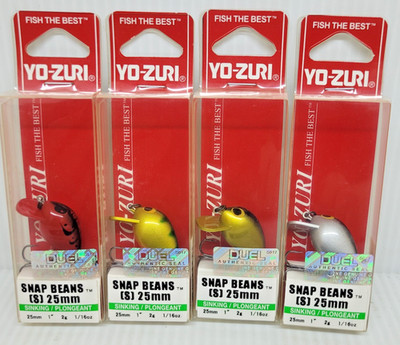 SET Yo162 4pc Mixed Yo-zuri  25mm 2g Snap Bean Trout Fishing Lure Japan