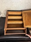 Antique Oak Bathroom Medicine Cabinet with Mirror and Towel Bar 1930s , RARE — photo 2