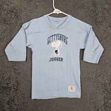 Vintage 70s Champion Snoopy Gettysburg Jogger 3/4 Sleeve Shirt Kids Small 8