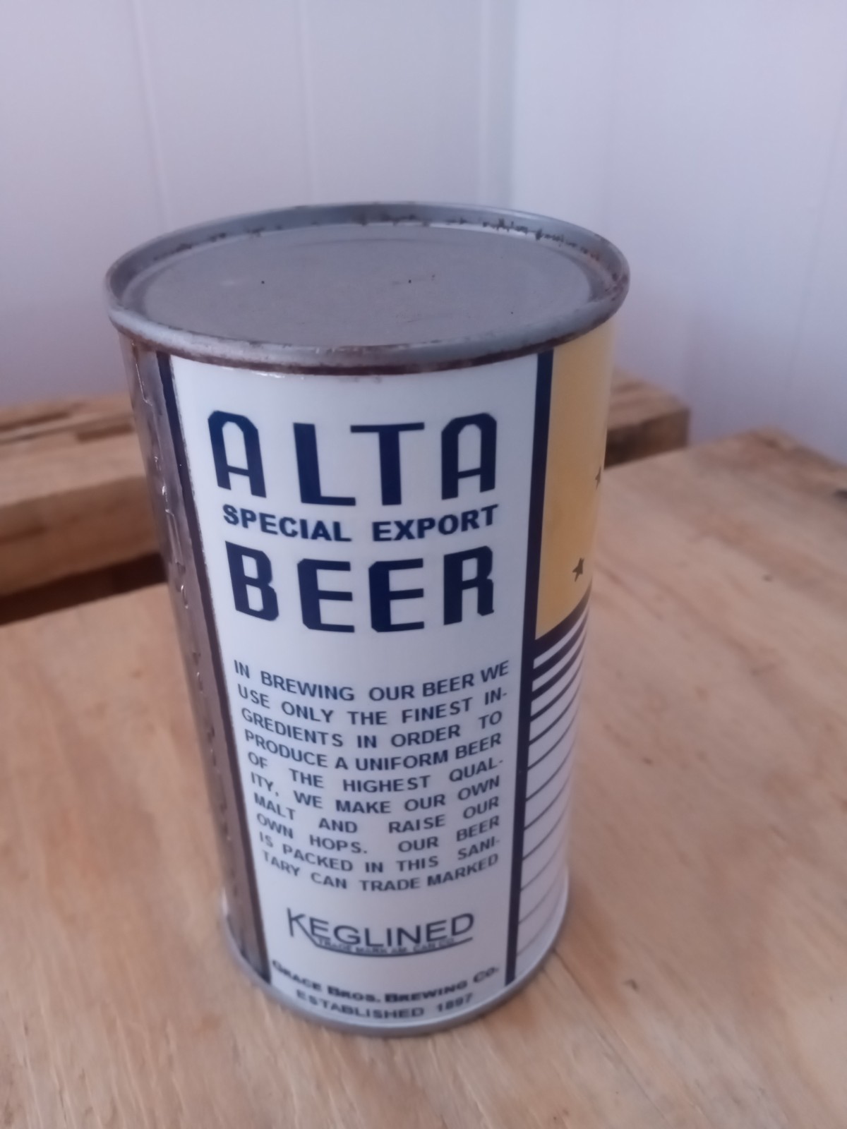 Alta Special Export REPLICA/NOVELTY Flat Top beer Grace Bros Brewing Santa Rosa