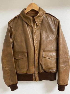 RRL Ralph Lauren Buzzricksons A2 Leather Jacket size S Shoulder width: 45 cm