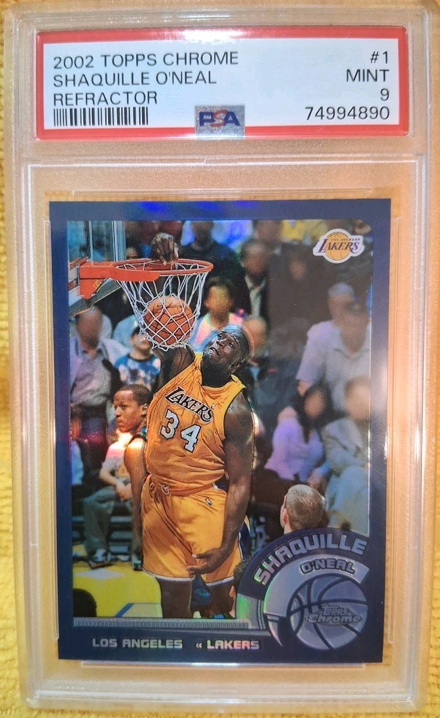 2002 Topps Chrome Shaquille O’Neal #1 Refractor PSA 9