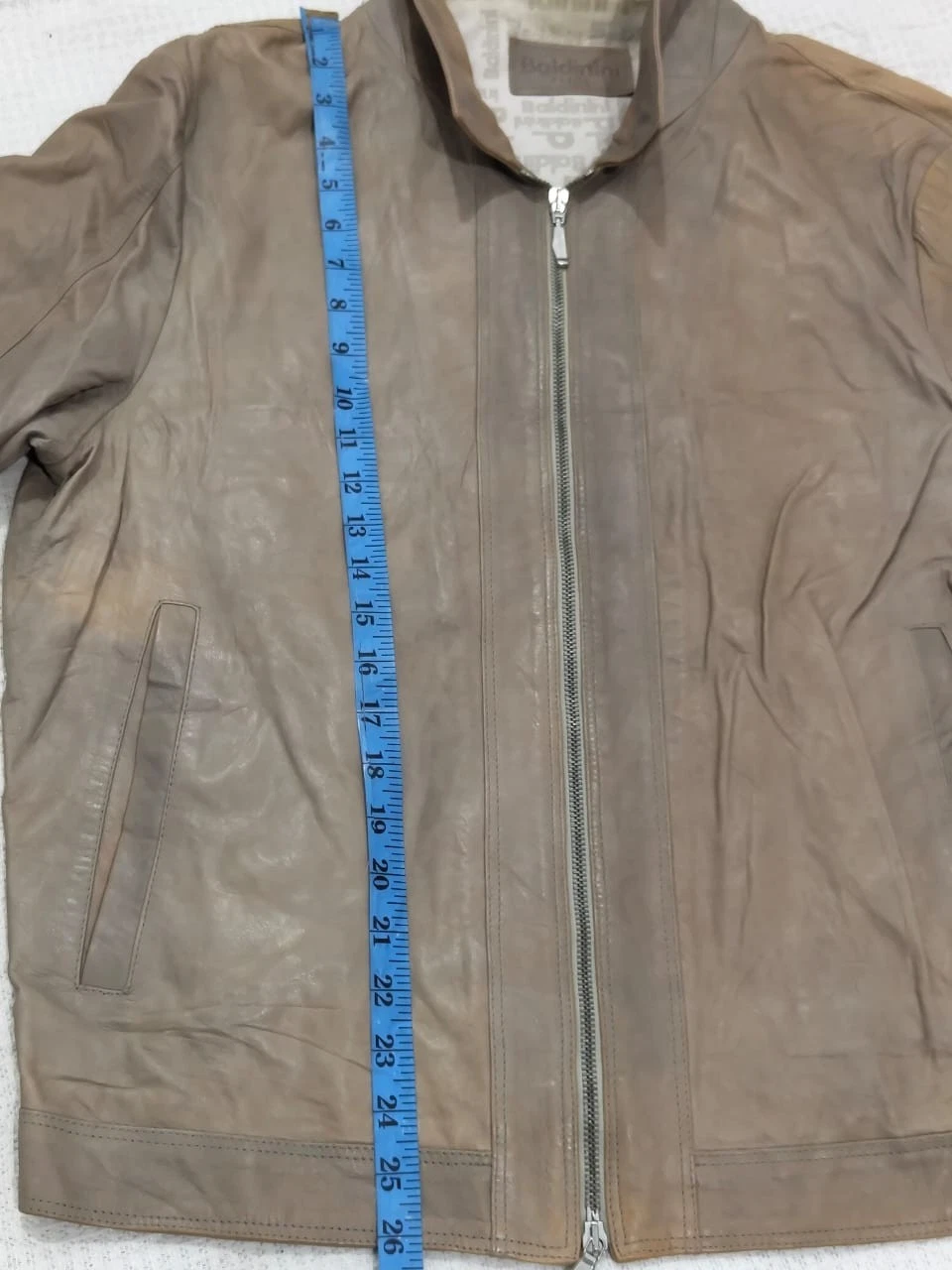 Baldinini Trend Men's Genuine Jacket Brown/Taupe Size 54 Italy - product detail image 4