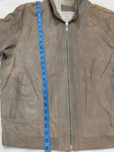 Baldinini Trend Men's Genuine Jacket Brown/Taupe Size 54 Italy image 4