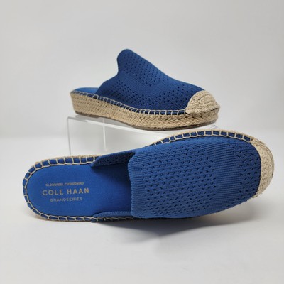 Cole Haan Espadrille Shoes Women's 5 B Cloudfeel Stitchlite Mule Knit Cobalt NEW