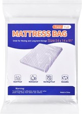 Mattress Bag for Moving Storage - Plastic Protector Twin/Full, 1pack