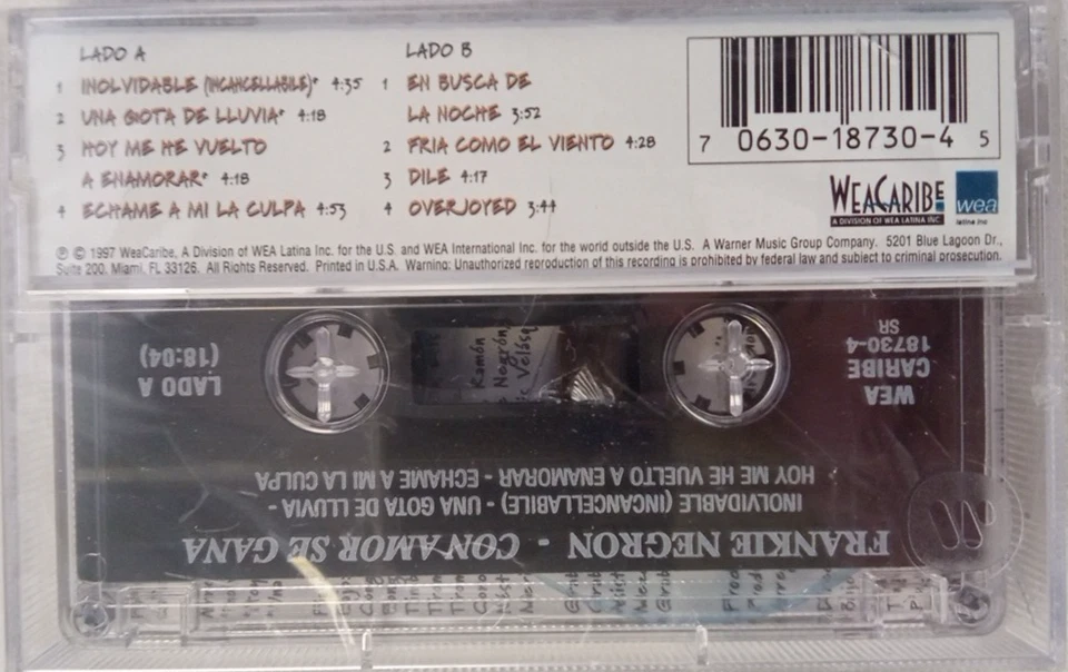 Frankie Negron, Con Amor Se Gana, Audio, Cassette, Brand New, Factory Sealed - Image 3 of 4