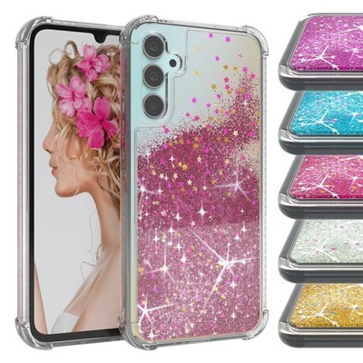 EAZY CASE für Samsung Galaxy A34 Glitzer Hülle Flüssig Silikon Handyhülle Tasche