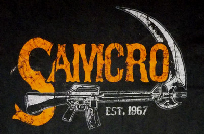 Sons of Anarchy Samcro Rifle T-Shirt GRUNGY Road Gear Authentic 2-Sided XL