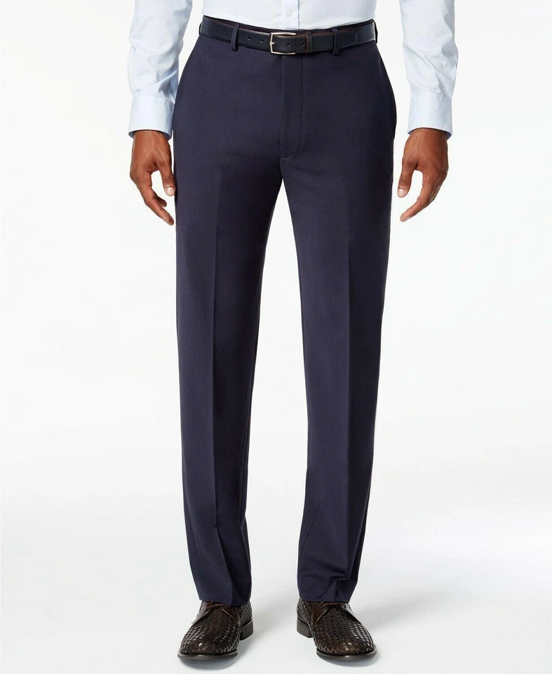 Calvin Klein Mens Slim fit Dress Pants 44 / 30 Navy Blue Solid Stretch - Image 2 of 4
