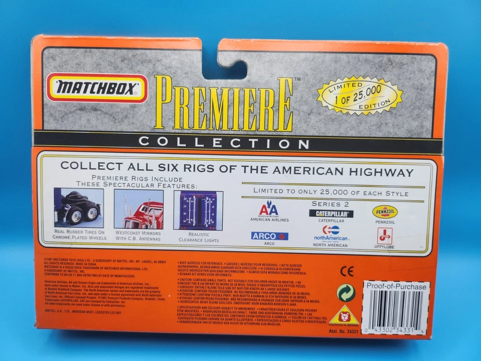 Matchbox Z99 PREMIERE COLLECTION RIGS Series 2 ARCO Oil Peterbilt Tanker SEALED - Image 2 of 3