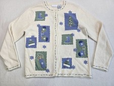 Croft  Barrow Womens Holiday Cardigan Sweater Small Winter Christmas