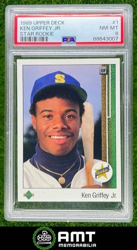 Ken Griffey Jr. RC Rookie PSA 8 1989 Upper Deck Seattle Mariners #1 3007