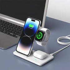 3-in-1 Magnetic Charging Stand Fast Wireless Station for Phone Watch AirPods