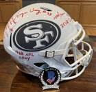 Roger Craig Autographed 49ers Full Size White Salute 9 Stat Helmet Beckett