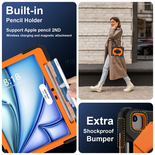 Shockproof Stand Case Cover For iPad 10.9 10th Pro 11 13 2024 10.2" 8 7 6 Air 6 - Picture 67 of 118
