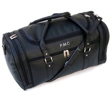 Personalised Faux Leather PU Holdall Duffle Bag Luggage Travel Weekend sports   