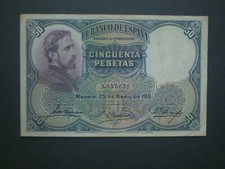 **Nice Example*** Scarce 1931 50 Pesetas 'VF'  Banknote***