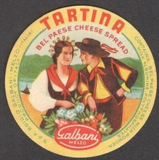 Vintage CHEESE LABEL - TARTINA Cheese Spread, Italy