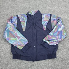 Sunderland Of Scotland Jacket Womens Medium Blue Abstract Cygnet LPGA Golf Tour