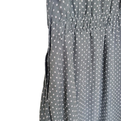 ModCloth 1X Plus Bordeaux Afterglow Grey Clip Dot V-Neck Midi Dress no belt - Picture 9 of 14