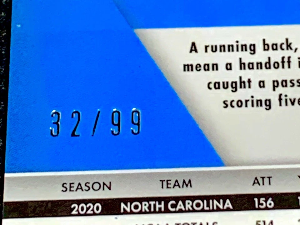 Michael Carter 2021 Mosaic Draft Picks Rookie Red Prizm NFL Jersey #32/99 1/1 RC - Image 3 of 3