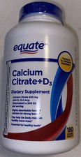 Equate Calcium Citrate  D3 Coated Tablets, 180 Count Bone  Joint Health Bone. 