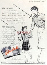 WINDAK 'Junior & Sportie' Blouses Clothing ADVERT : Small 1953 Print 670/120