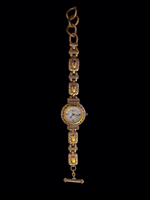 Vintage Brighton Two Tone Toggle Clasp Working Wrist Watch  display picture 1