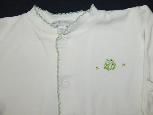 Kissy Kissy Boys FROG embroidered Pima Cotton Convertible Gown Romper