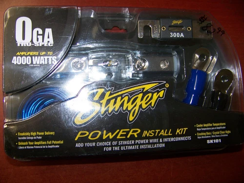 NEW STINGER SK101 0 GAUGE AMPLIFIER 4000 WATT INSTALL ACCESSORY KIT CAR AUDIO