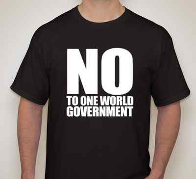NO To one world government NWO Anarchy Anarchist T shirt New World Order