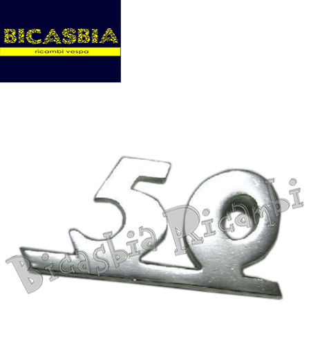 2905 - TARGHETTA ALLUMINIO CROMATA SCUDO ANTERIORE N° 50 VESPA 50 SPECIAL R L N - 第 1/1 張圖片