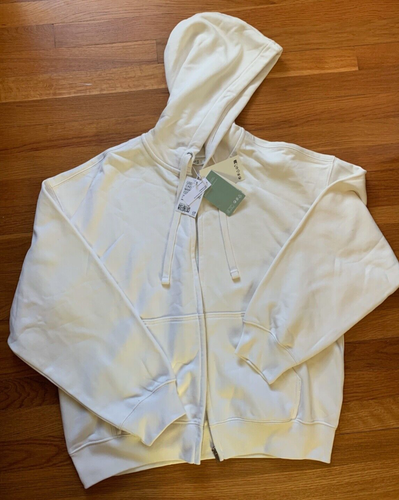 NWT H&M X men Cotton white ivory HOODIE hooded sweatshirt shirt boy athleisure S