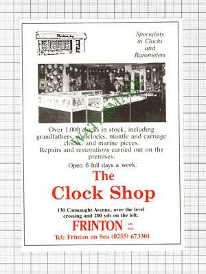 The Clock Shop Frinton Essex Werbung - 1988 Schnitt