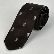 Cervantes Vintage Walt Disney Mickey Mouse Brown Walt Tie Necktie Skinny 2.75"