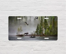 Wildlife Fishing Vanity Aluminum Front License Plate Car Accessory