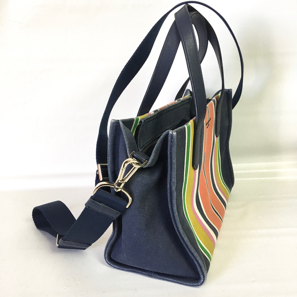 Kate Spade New York Kitt Stripe Medium Satchel Multi Cotton