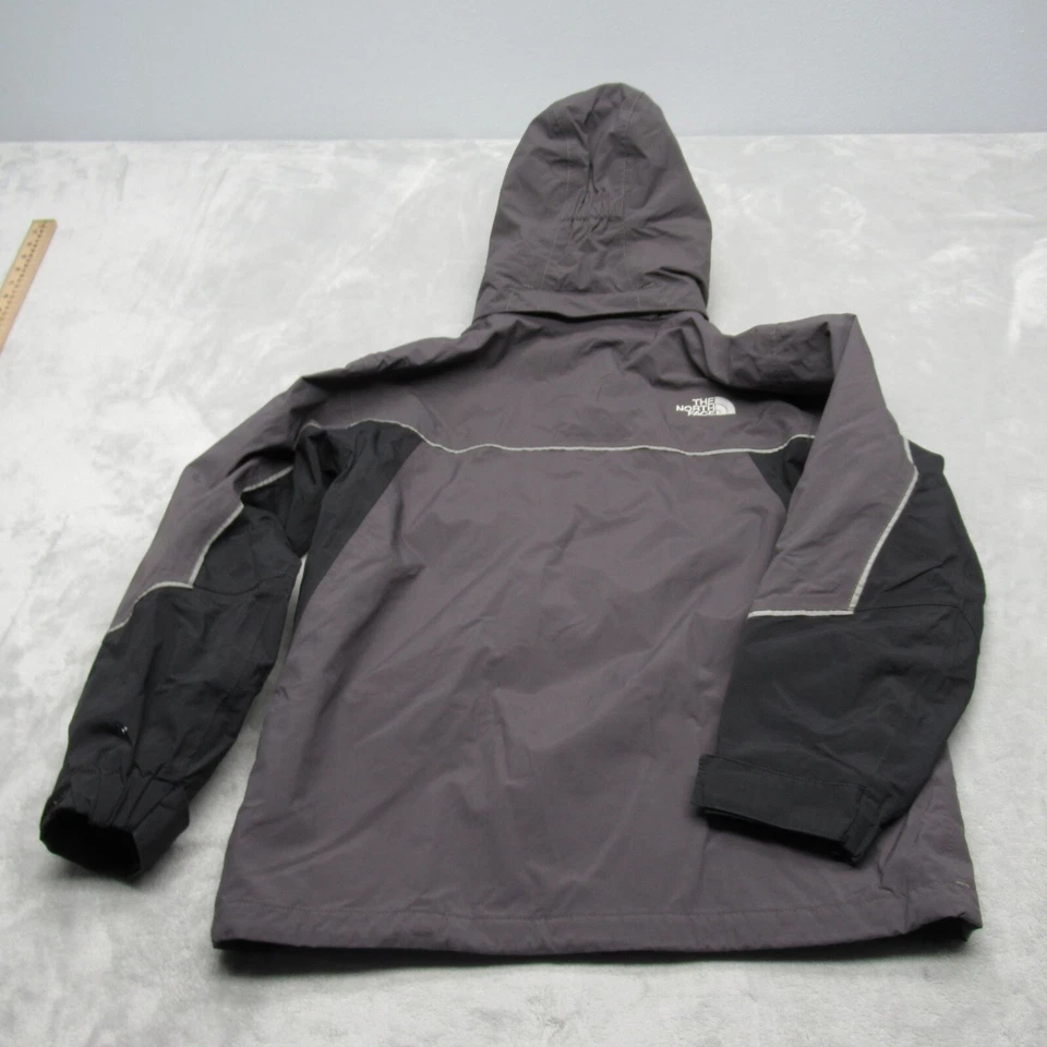 Chaqueta The North Face para niños grande gris Hyvent con capucha impermeable carcasa de intercambio Foto 3 de 4