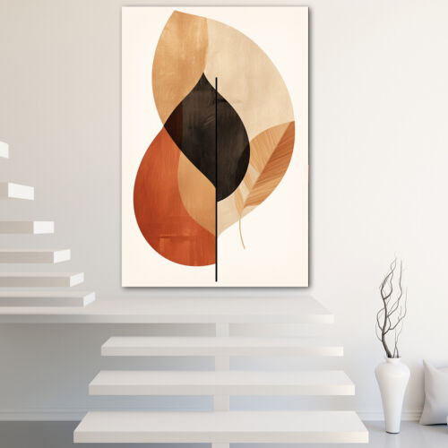 Geometric leaves Canvas Painting Wall Art Poster Landscape Canvas Print Picture - Picture 1 of 5