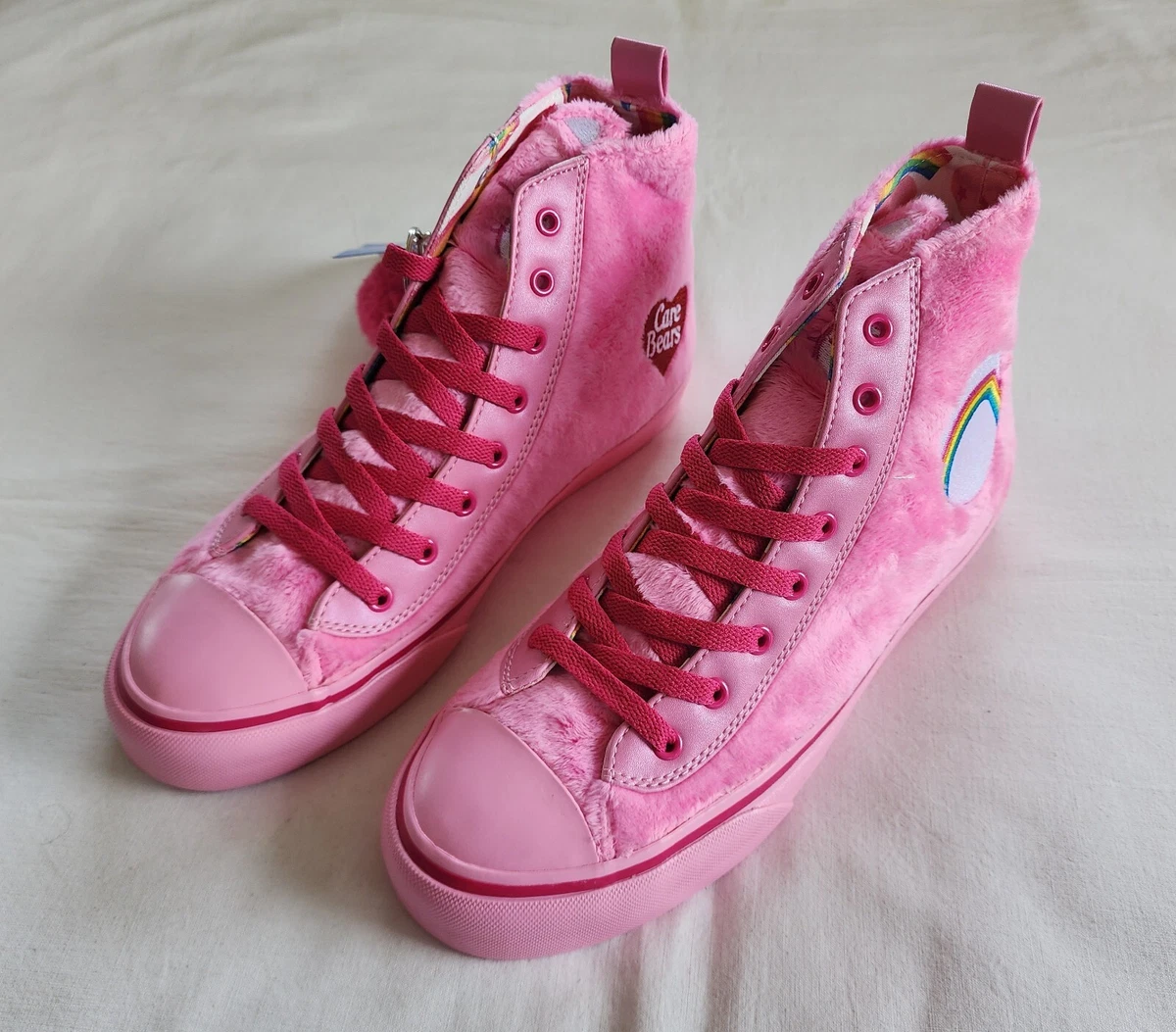 Care Bears Womens Cheer Bear Pink Fluffy Sneakers Shoes US 9 UK 7 EU 39.5