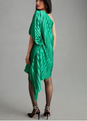 guapa one shoulder mini dress NWT Anthropologie Guapa One Shoulder Mini Dress Green Metallic Cocktail 0  260$