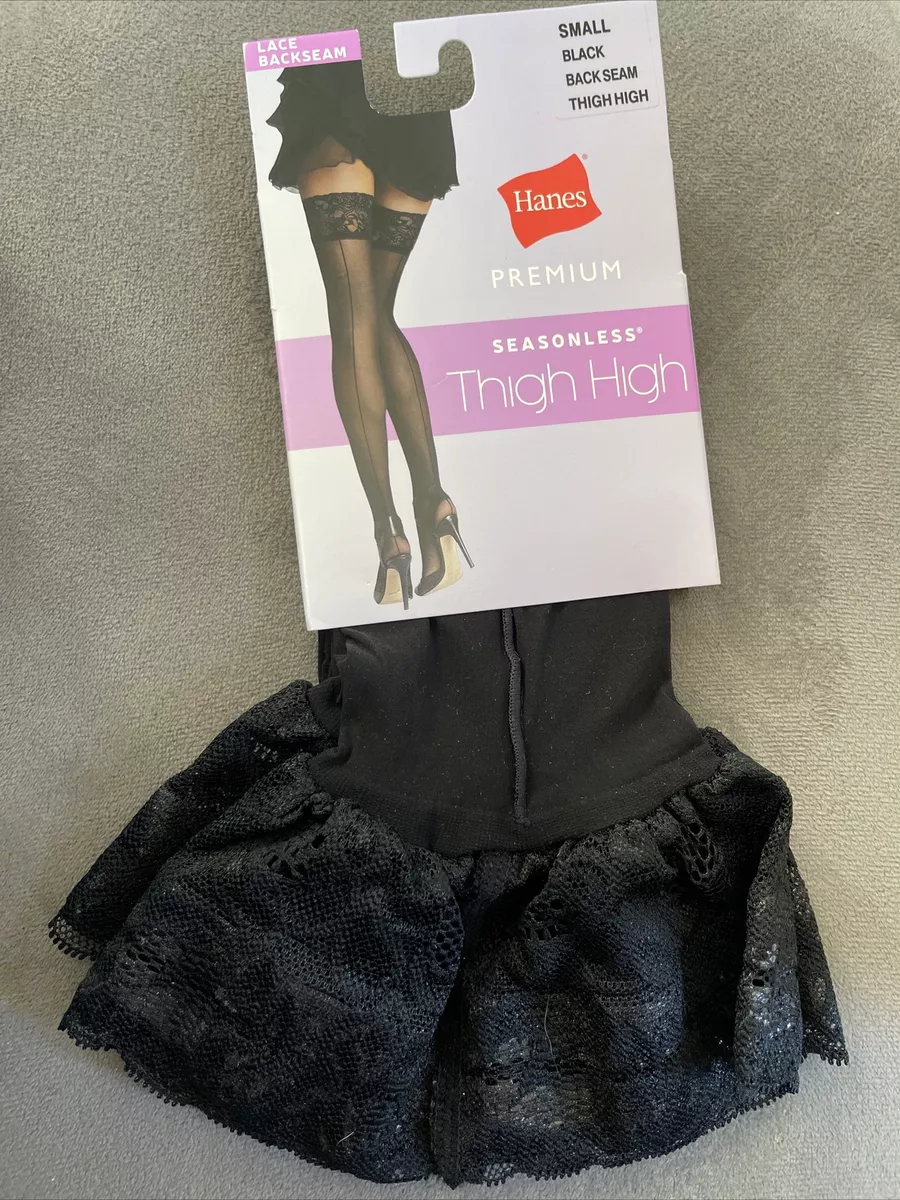 Hanes lace top thigh high