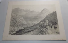 1842 Antique Print  / ARLES, NEAR ST. BEAT, FRENCH PYRENEES
