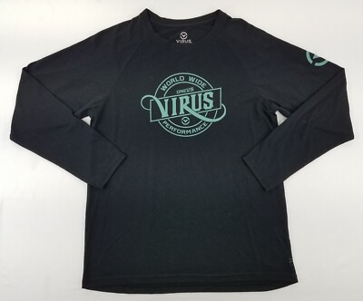 VIRUS World Wide Performance Men s Long Sleeves Athletic T-Shirt M Black B8