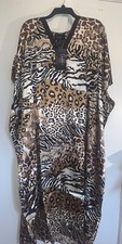 Goddess long kaftan women satin dress one size Multi Colors