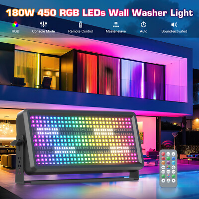 180W 450 RGBW LED 4in1 Wall Washer Light Strobe DMX Stage DJ Light Party Show