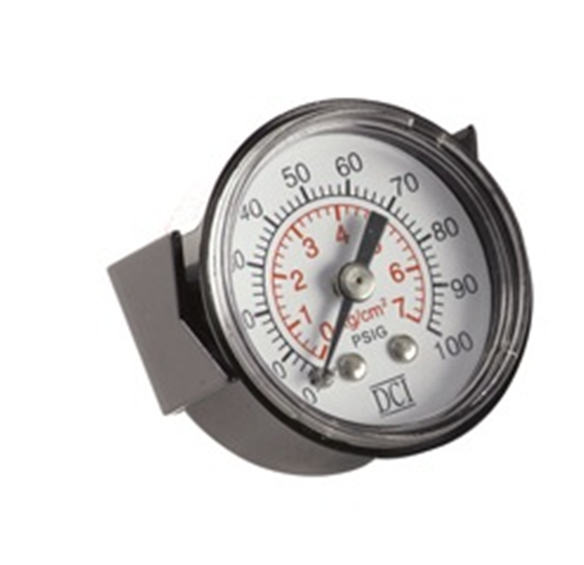 DCI Round Pressure Gauge, Panel Mount, 0100 PSI For air or water PN